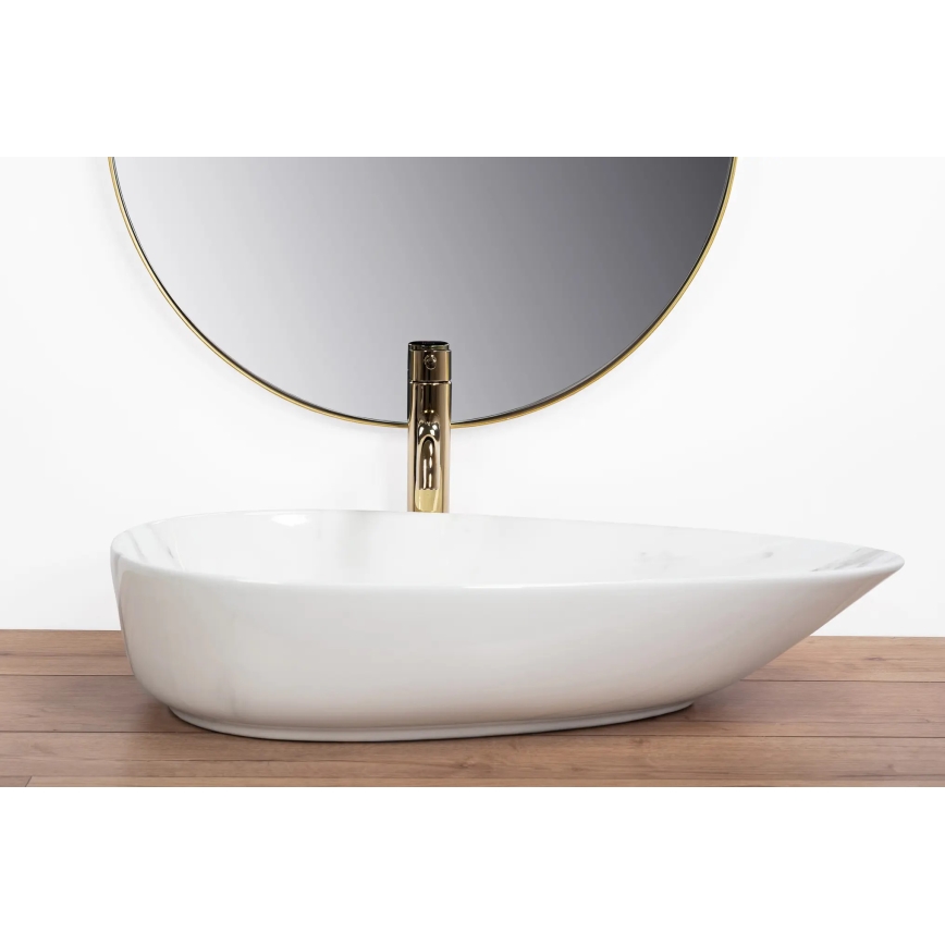 REA-U6501 - Lavabo sobre encimera GRETA 40x65,5 cm cerámica/efecto piedra