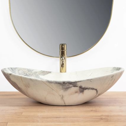 REA-U6502 - Lavabo para encimera ROYAL 36x60,5 cm cerámica/efecto mármol