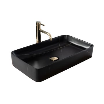 REA-U6510 - Lavabo para encimera DENIS 35x61,5 cm cerámica/negro mate