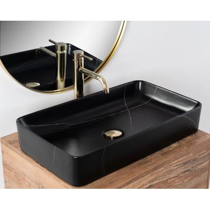 REA-U6510 - Lavabo para encimera DENIS 35x61,5 cm cerámica/negro mate