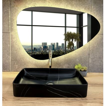 REA-U6510 - Lavabo para encimera DENIS 35x61,5 cm cerámica/negro mate