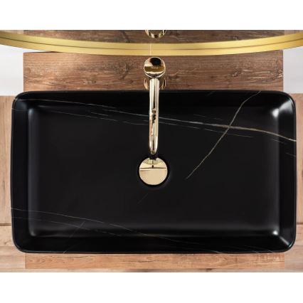 REA-U6510 - Lavabo para encimera DENIS 35x61,5 cm cerámica/negro mate