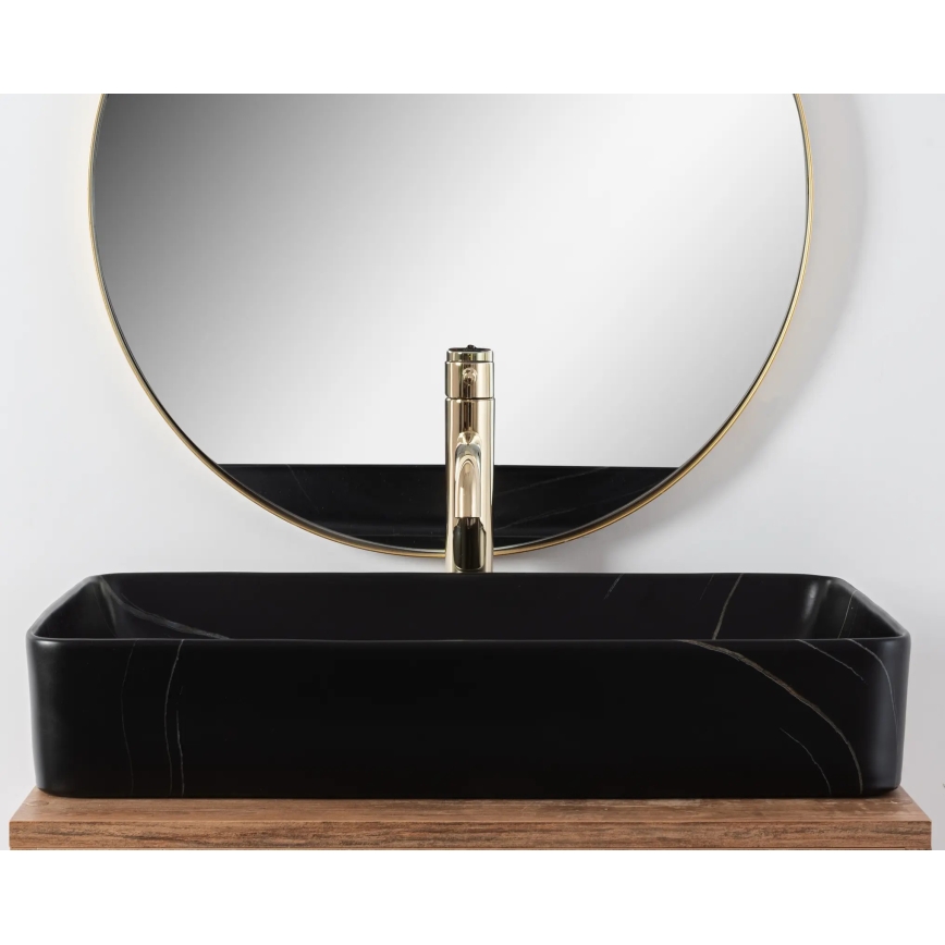 REA-U6510 - Lavabo para encimera DENIS 35x61,5 cm cerámica/negro mate