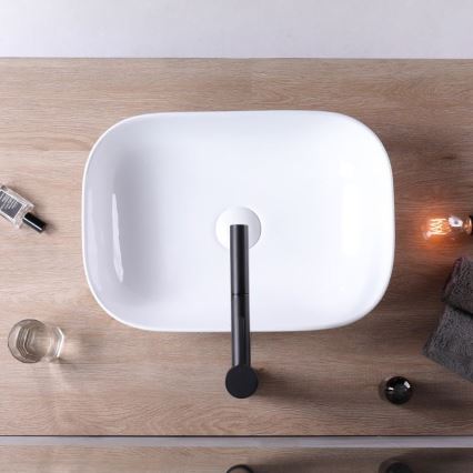 REA-U6521 - Lavabo de sobreencimera BELINDA 33,5x46,5 cm cerámica/blanco brillante