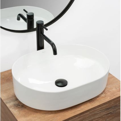 REA-U6563 - Lavabo sobre encimera NADIA 38x50 cm cerámica/blanco brillante