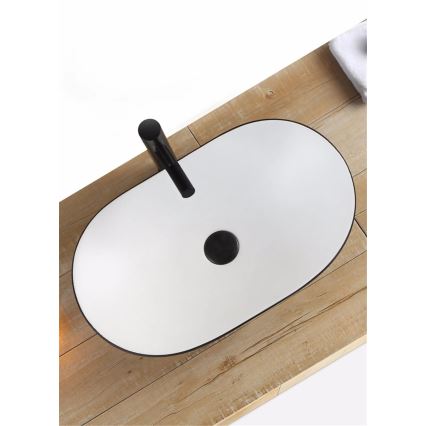 REA-U6600 - Lavabo sobre encimera ROYAL 36x62,5 cm cerámica/blanco/negro