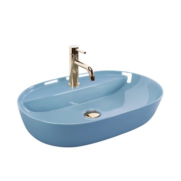 REA-U6618 - Lavabo sobre encimera AURA 41x61 cm cerámica/azul brillante