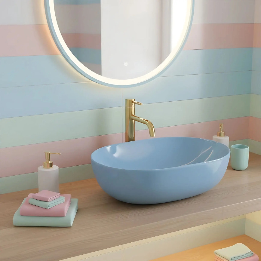 REA-U6620 - Lavabo de encimera LISA 35x49 cm cerámica/azul brillante