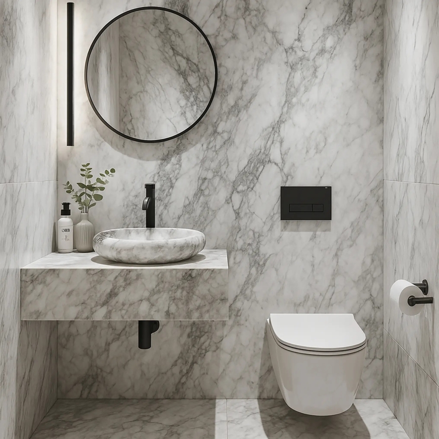 REA-U6651 - Lavabo sobre encimera ROXY 31x49 cm cerámica/gris/efecto piedra