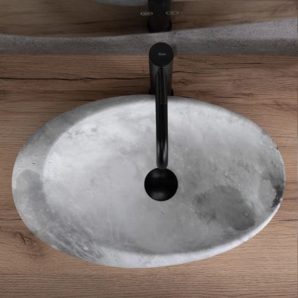REA-U6651 - Lavabo sobre encimera ROXY 31x49 cm cerámica/gris/efecto piedra