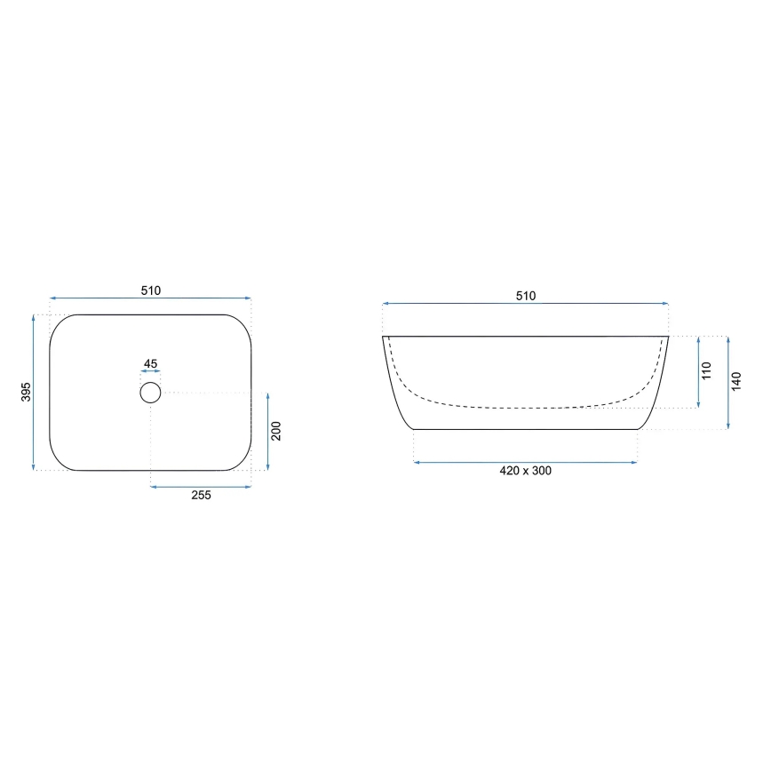 REA-U6689 - Lavabo sobre encimera FREJA 39,5x51 cm cerámica/beige/efecto piedra