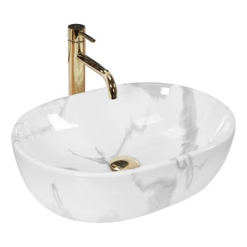 REA-U8001 - Lavabo sobre encimera AMELIA 34,5 x 48 cm cerámica/efecto mármol