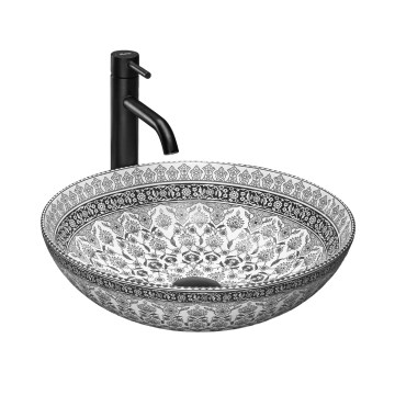 REA-U8002 - Lavabo sobre encimera ARTE 40 cm cerámica/blanco/negro