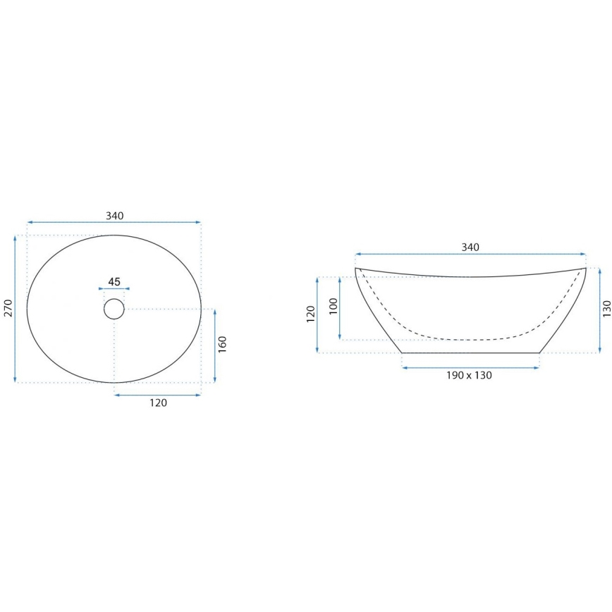 REA-U8014 - Lavabo sobre encimera SOFIA MINI 27x34 cm cerámica/efecto mármol