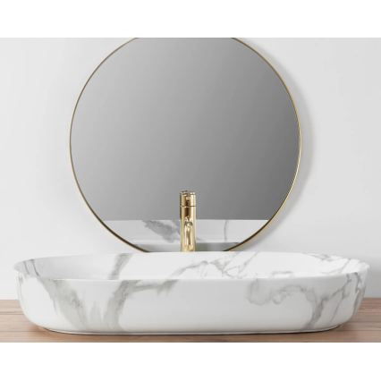 REA-U8403 - Lavabo sobre encimera CLEO 41x81 cm cerámica/efecto mármol