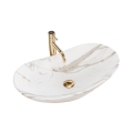 REA-U8598 - Lavabo para encimera ROYAL 36x60,5 cm cerámica/decoración de mármol