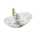 REA-U8742 - Lavabo para encimera ROYAL 36x60,5 cm cerámica/blanco/imitación de piedra