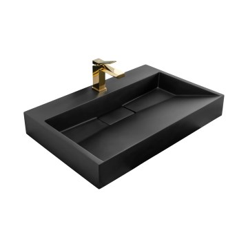 REA-U8802 - Lavabo sobre encimera GOYA 46x70 cm conglomerado/negro mate