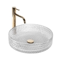 REA-U8881 - Lavabo de encimera CRISTAL, Ø 39 cm, vidrio transparente