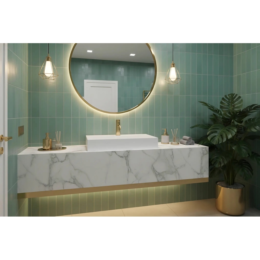 REA-U8900 - Lavabo sobre encimera GOYA 37x50 cm aglomerado/blanco mate
