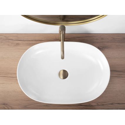 REA-U9653 - Lavabo para encimera CLEO 41x60,5 cm cerámica/blanco mate
