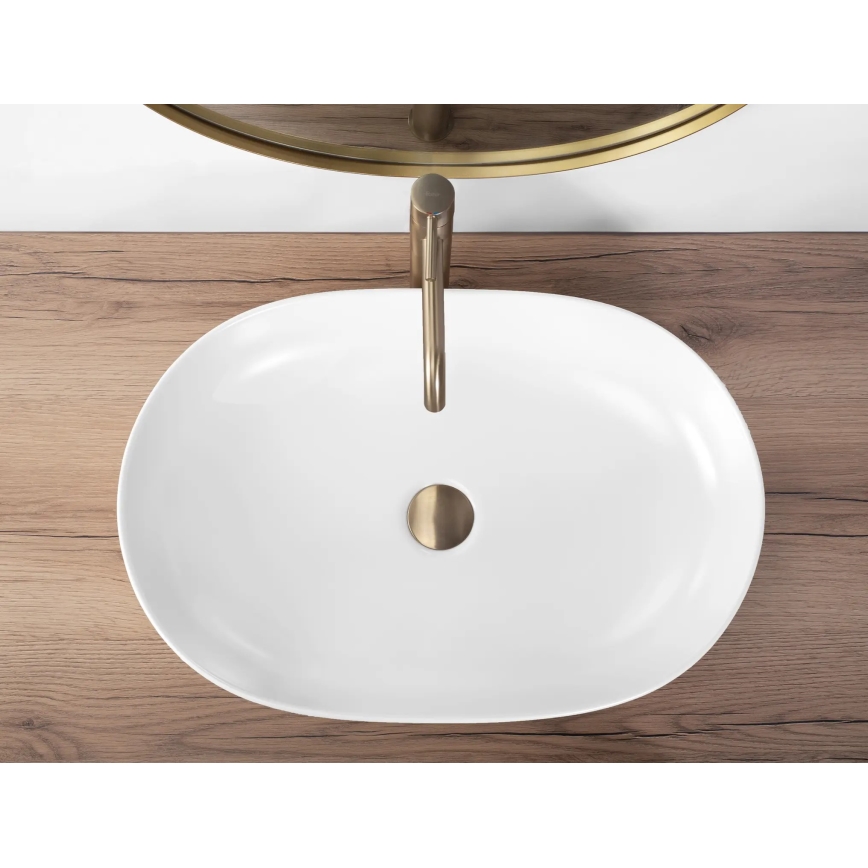 REA-U9653 - Lavabo para encimera CLEO 41x60,5 cm cerámica/blanco mate