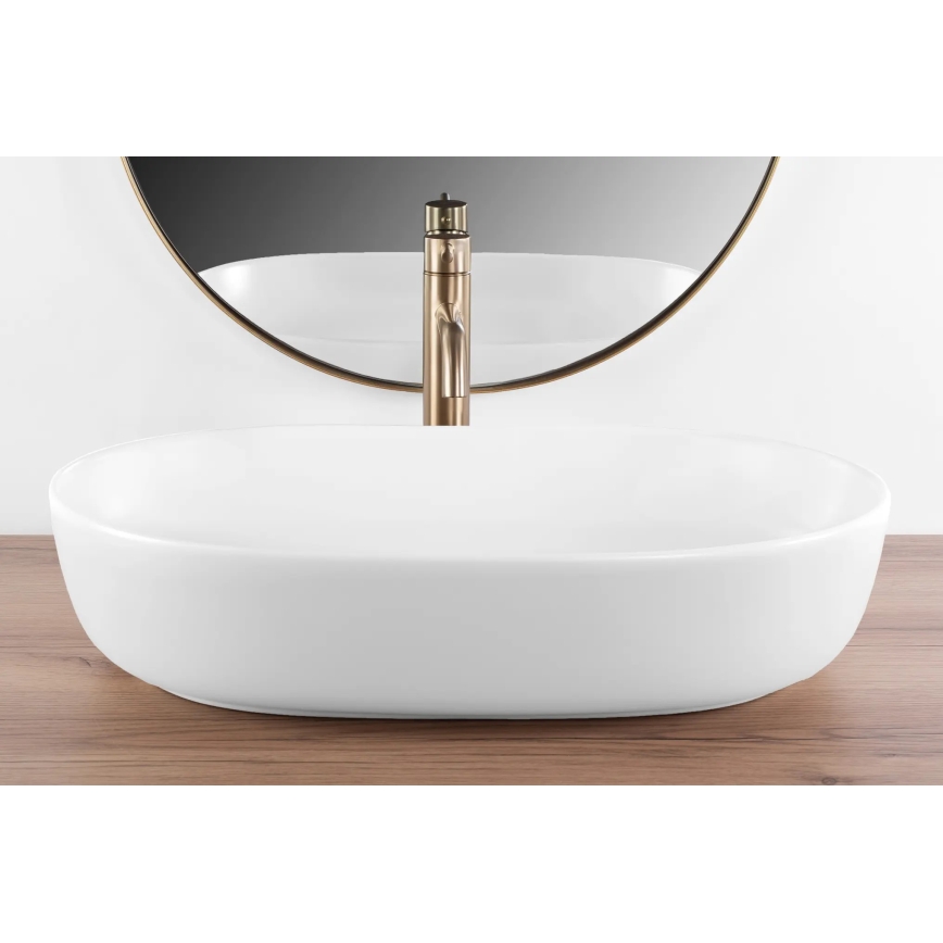 REA-U9653 - Lavabo para encimera CLEO 41x60,5 cm cerámica/blanco mate