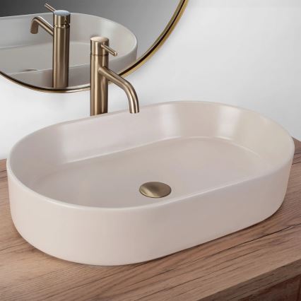 REA-U9661 - Lavabo sobre encimera NADIA 38,5x61 cm cerámica/beige