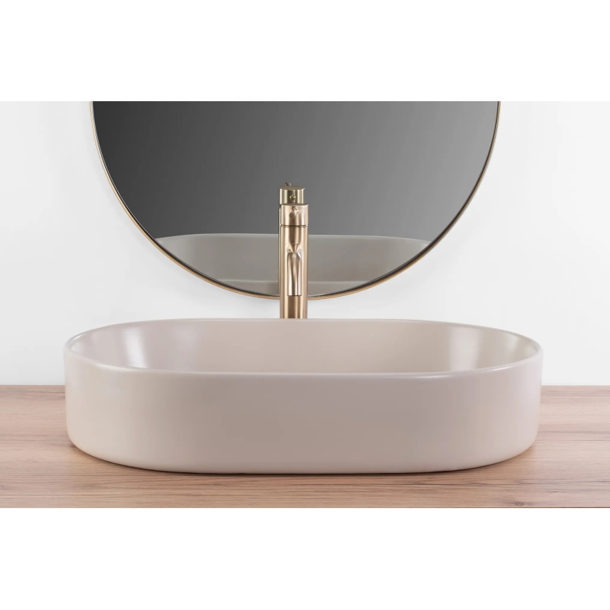 REA-U9661 - Lavabo sobre encimera NADIA 38,5x61 cm cerámica/beige