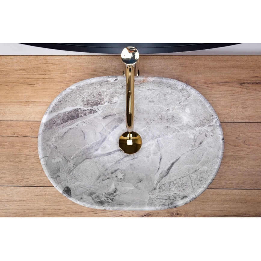 REA-U9888  - Lavabo sobre encimera LARA 35x48,5 cm cerámica/imitación de piedra