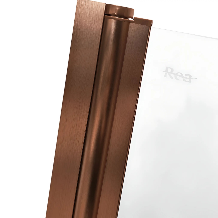 REA-W5696 - Mampara plegable para bañera AGAT 140 x 80 cm, cobre cepillado/vidrio transparente