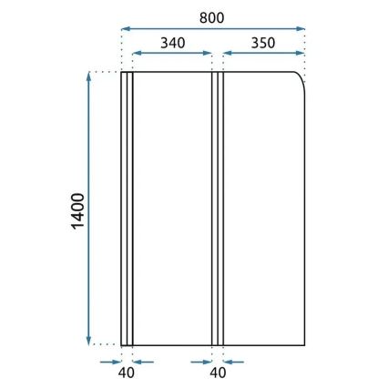 REA-W5696 - Mampara plegable para bañera AGAT 140 x 80 cm, cobre cepillado/vidrio transparente