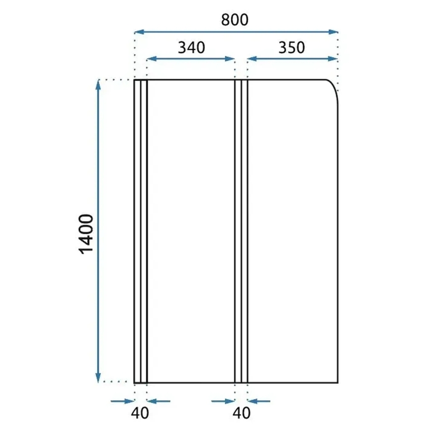 REA-W5696 - Mampara plegable para bañera AGAT 140 x 80 cm, cobre cepillado/vidrio transparente