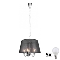 Reality - Lámpara colgante LED con cadena CIMA 5xE14/40W/230V negra