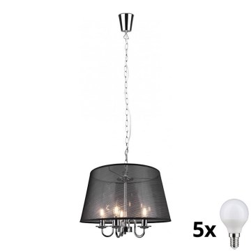 Reality - Lámpara colgante LED con cadena CIMA 5xE14/40W/230V negra
