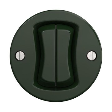Reblig - Conmutador doble para escalera de estilo retro sin marco, n.º 6+6, verde