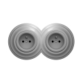 Reblig - Doble toma de corriente retro para uso doméstico con marco, 230 V, gris