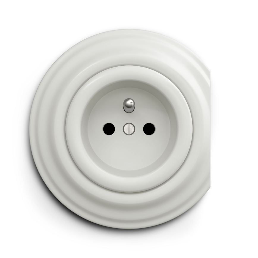 Reblig - Embellecedor retro extremo cerámico blanco