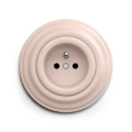 Reblig - Enchufe de pared retro con marco 230 V, rosa vintage