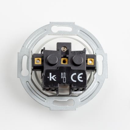 Reblig - Enchufe de pared retro con marco 230V, de cerámica blanca