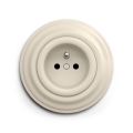Reblig - Enchufe doméstico retro con marco 230V beige