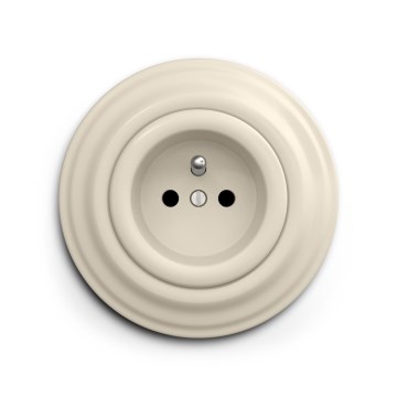 Reblig - Enchufe doméstico retro con marco 230V beige
