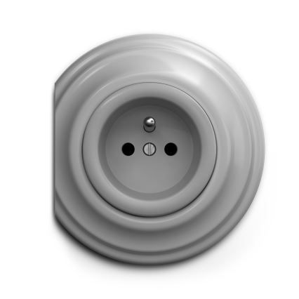 Reblig - Enchufe doméstico retro sin marco 230V gris