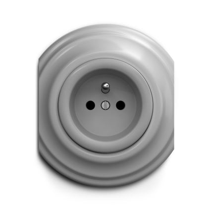 Reblig - Enchufe doméstico retro sin marco 230V gris