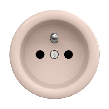 Reblig - Enchufe doméstico retro sin marco 230V rosa empolvado