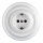 Reblig - Enchufe retro de porcelana de uso doméstico con marco SCHUKO 250V/16A blanco