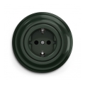 Reblig - Enchufe retro doméstico con marco SCHUKO 230V/16A verde