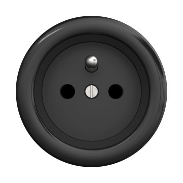 Reblig - Enchufe retro doméstico sin marco 230V negro