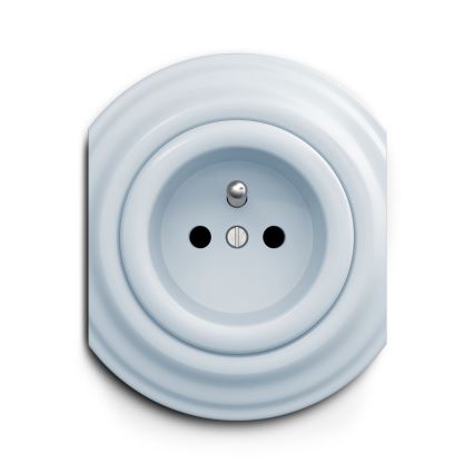 Reblig - Enchufe retro para uso doméstico sin marco, 230 V, azul