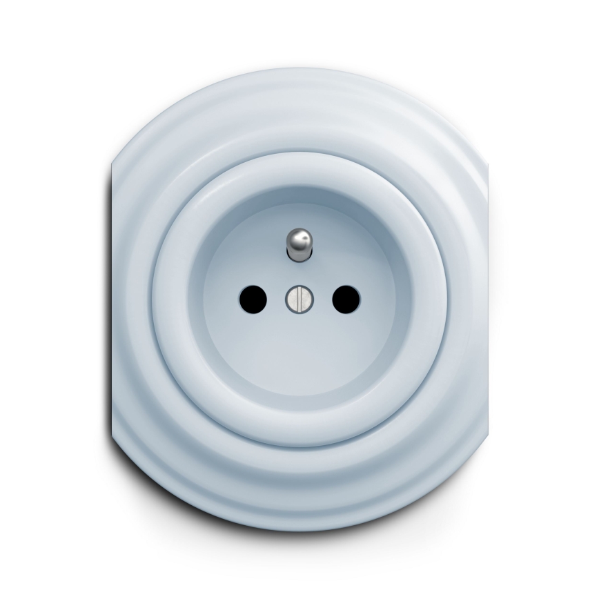 Reblig - Enchufe retro para uso doméstico sin marco, 230 V, azul